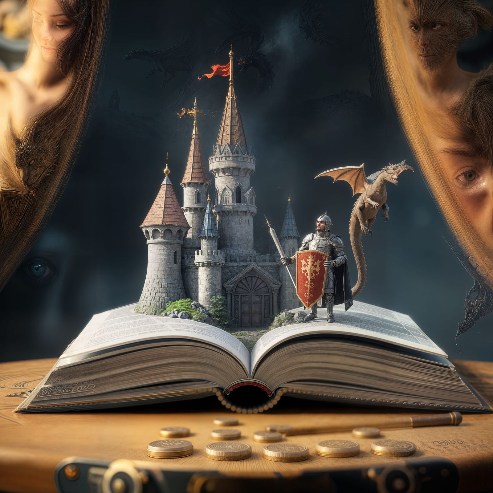Epic 3D Castle Scene from Open Book