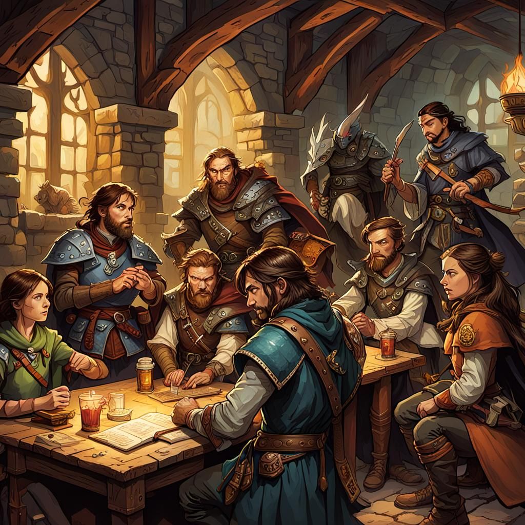 Classic Dungeons & Dragons Adventuring Party
