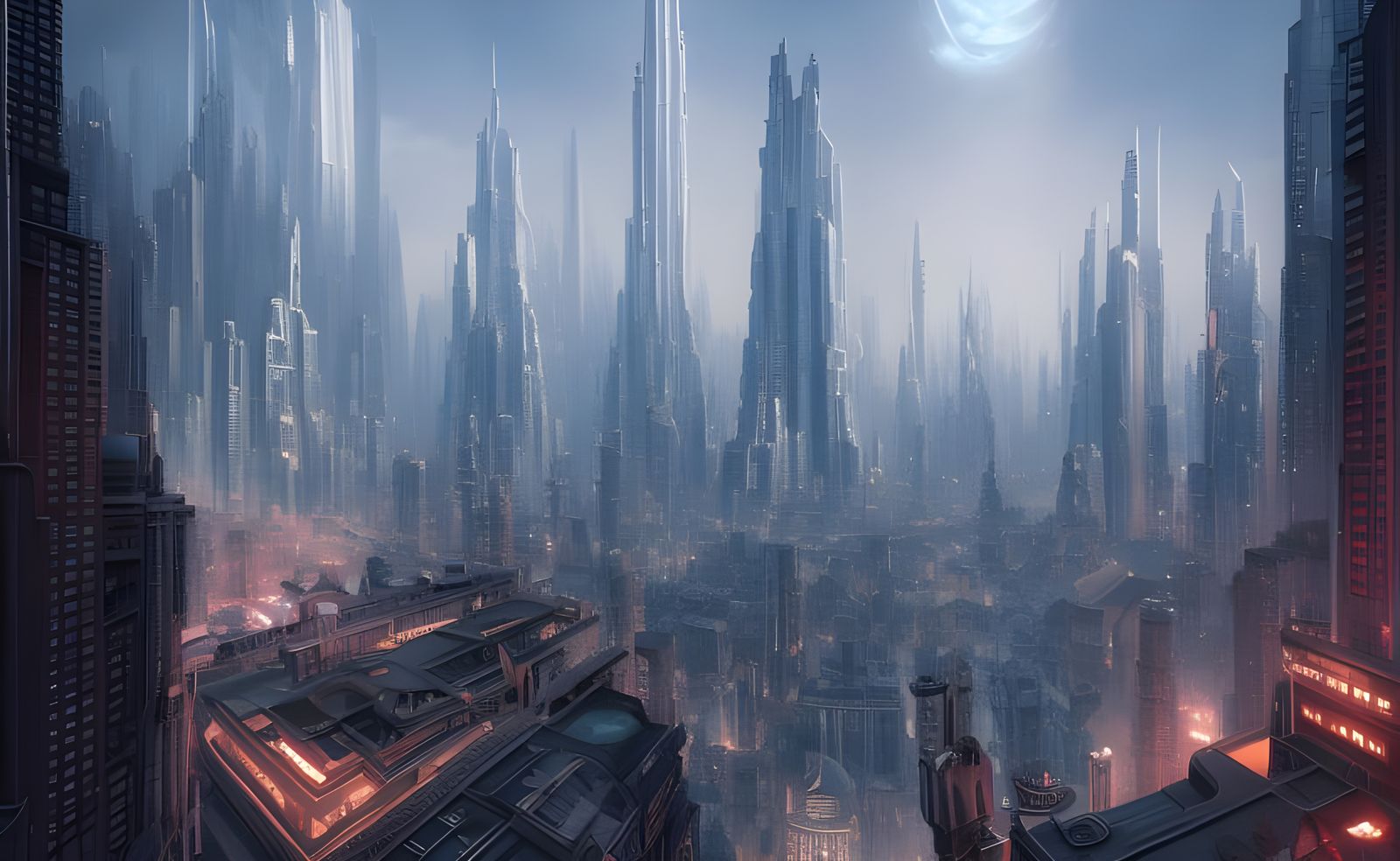 Hyper-Realistic Sinister Future Mega Cityscape