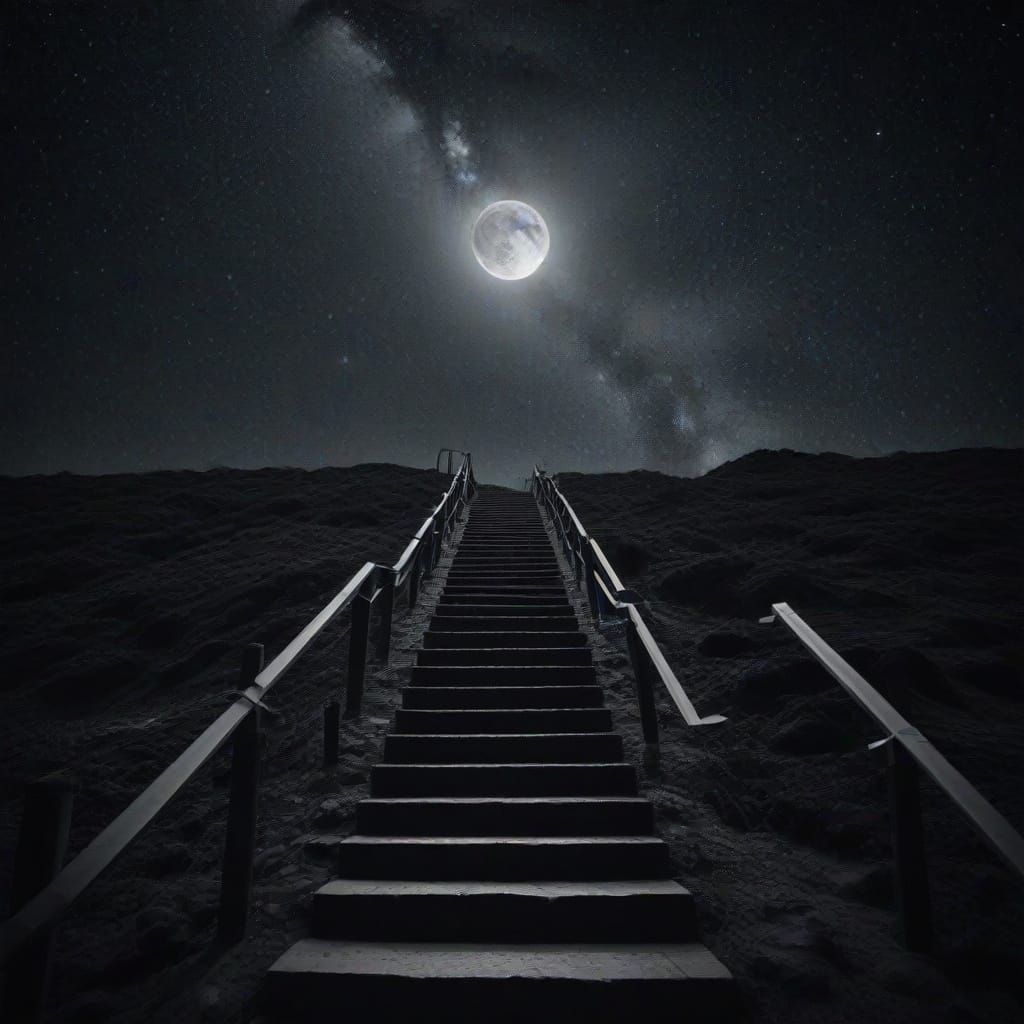 Stairway to the Stars Beneath a Black Sun