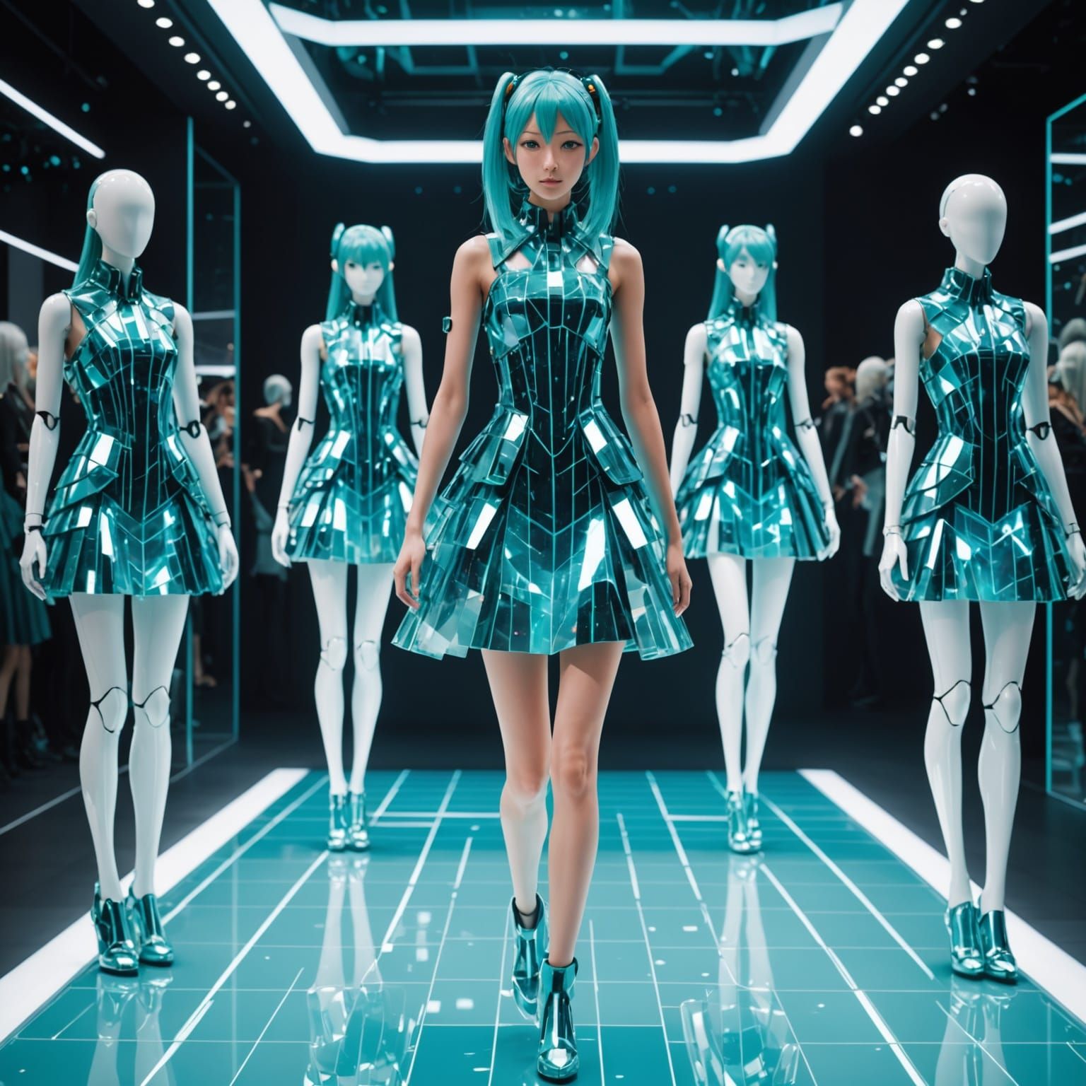 Futuristic Glass Dress Fashion Show