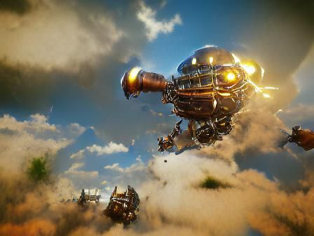 Steampunk Battle: Zeppelins vs. Mechs