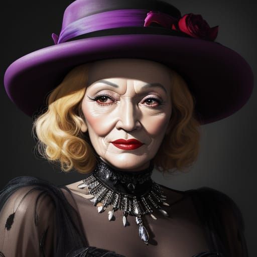 Marlene Dietrich as Lola-Lola in Smoky Cabaret