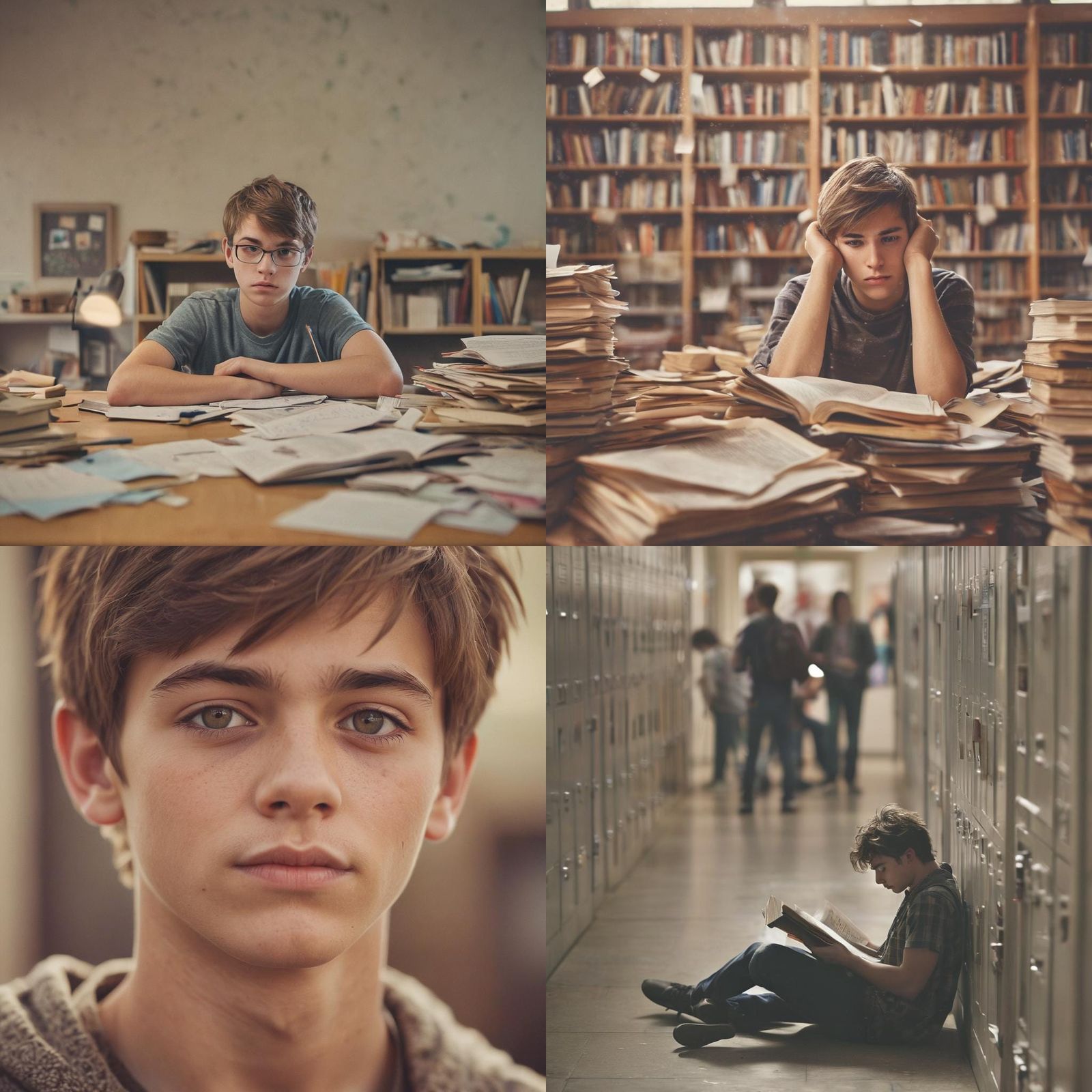 Teen Boy Book Cover: Silent Struggles in School