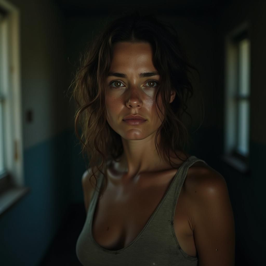 Resilient Woman Portrait in Cinematic Lighting