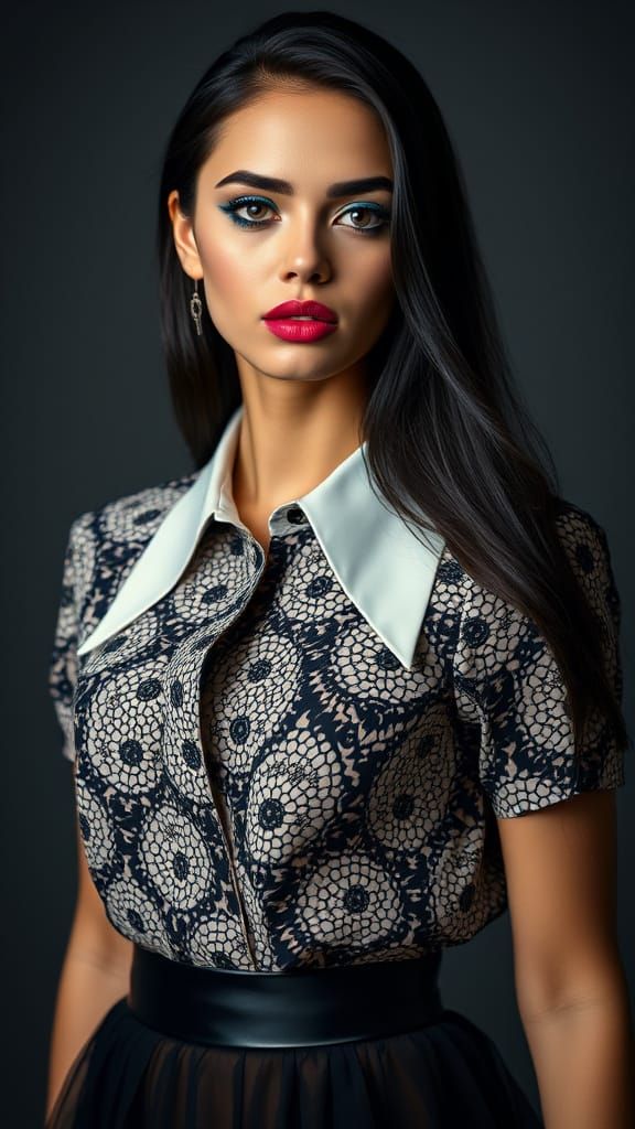 Glamorous Young Woman in Fashion Editorial Style