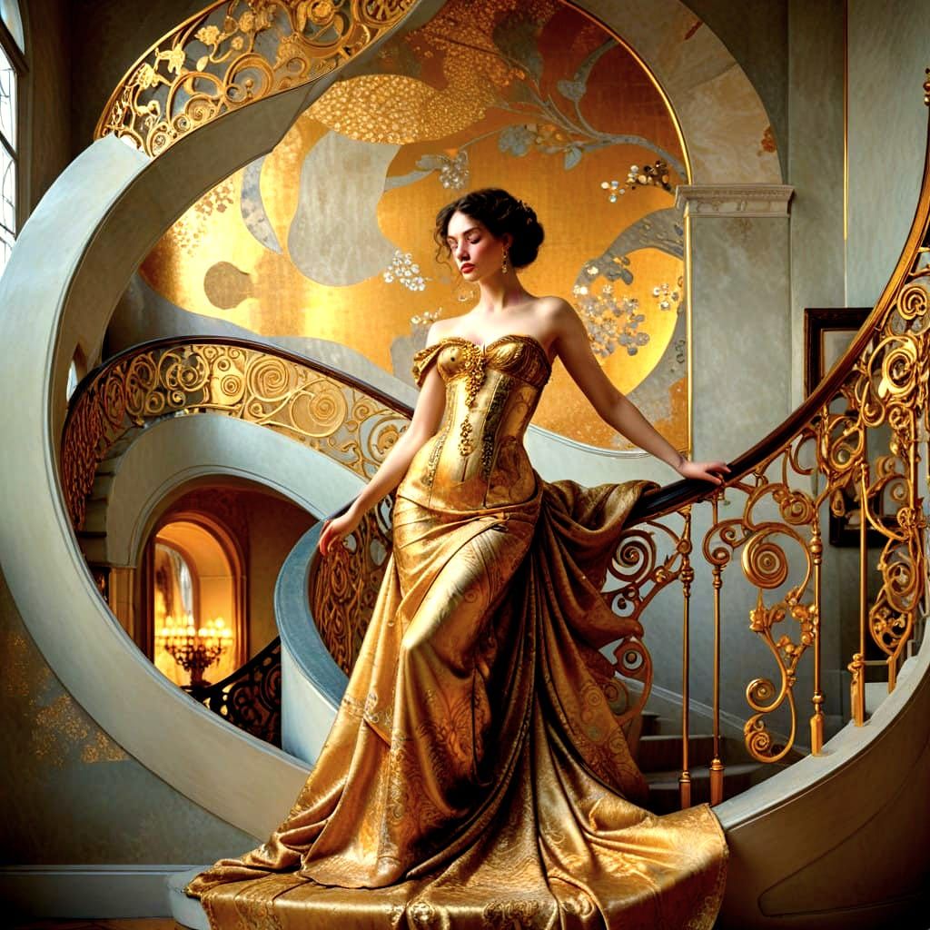 Elegant Woman in Baroque Opulence