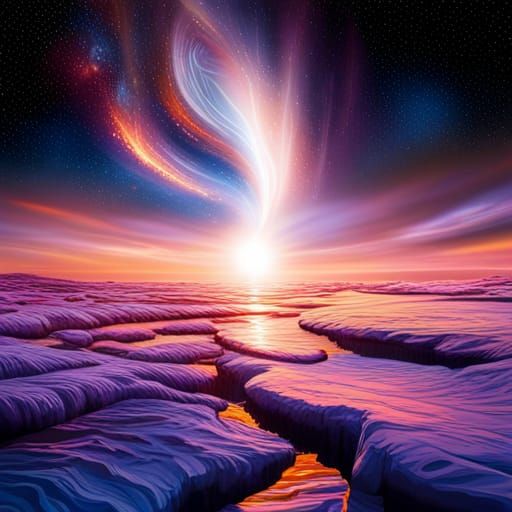 Ethereal Space Ghost in Dreamlike Acrylic and Oil