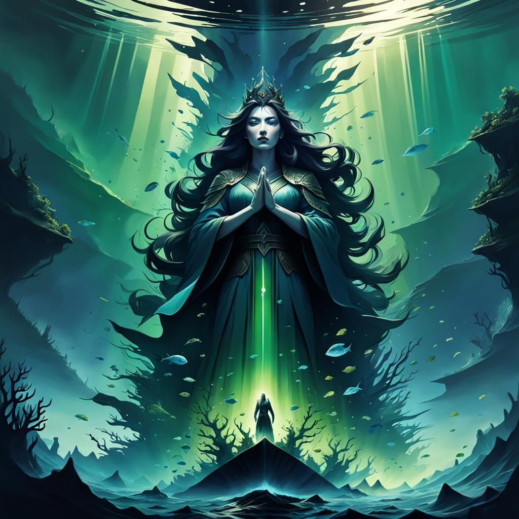 Mysterious Dark Fantasy Sea Depths Album Cover