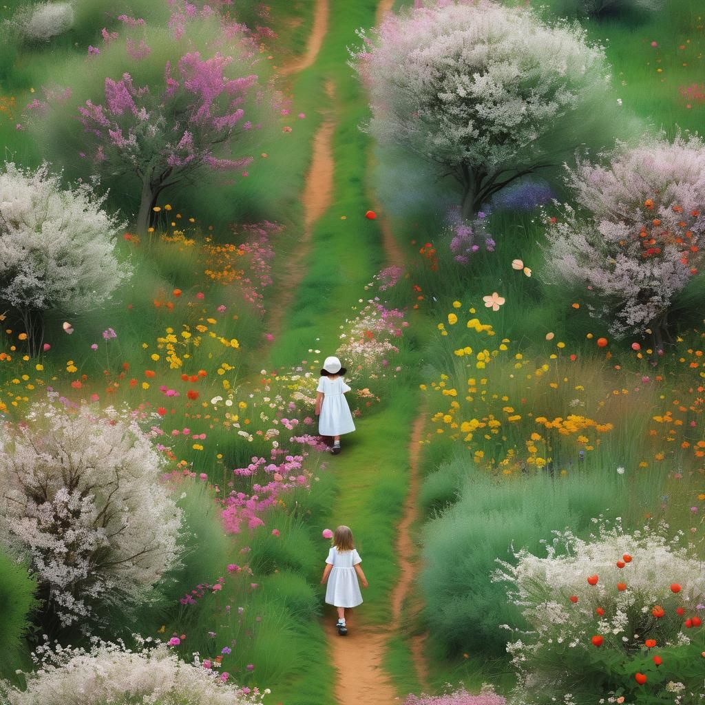 Surreal Eye Over Cherry Blossom Field