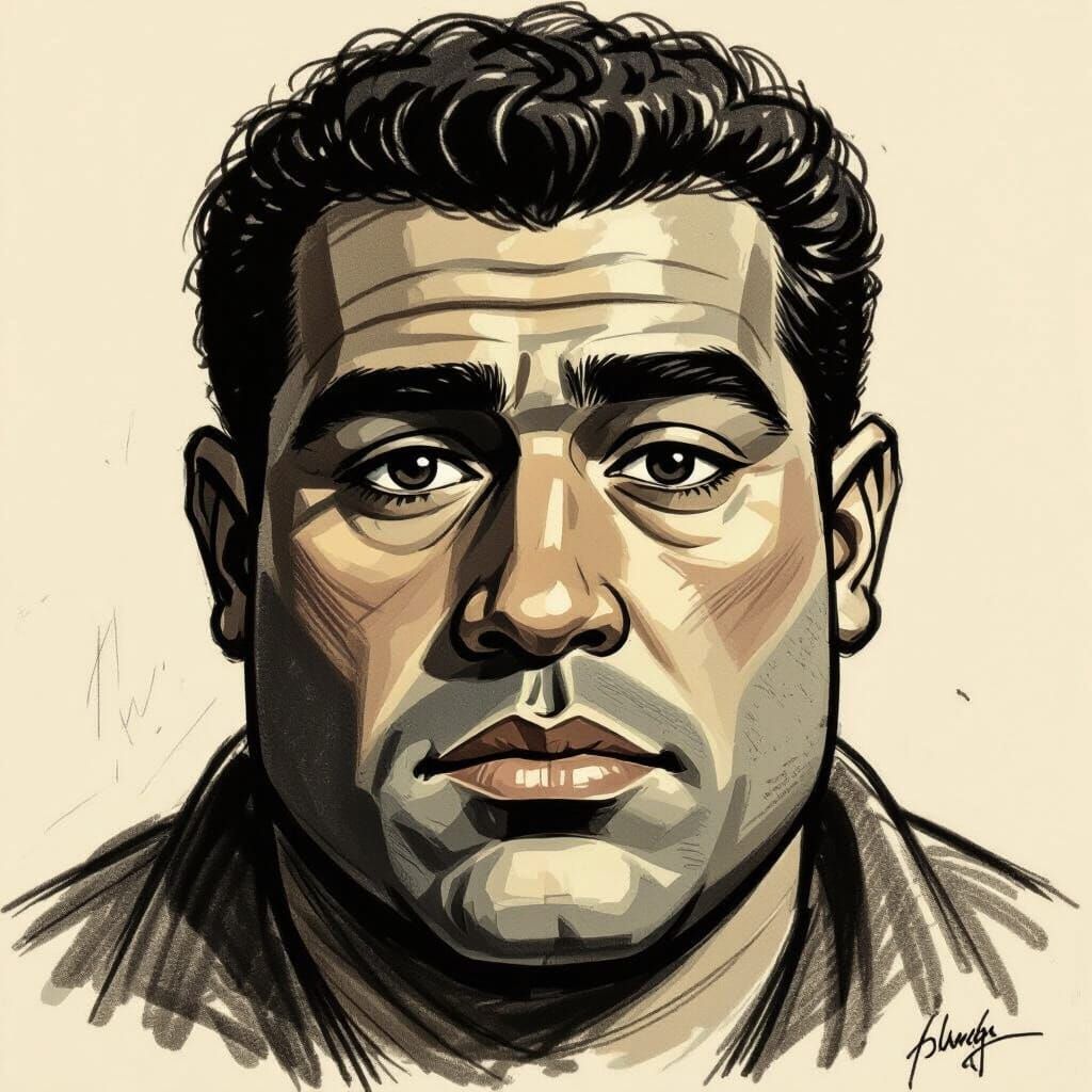 Realistic Charcoal Sketch of Suspect's Face