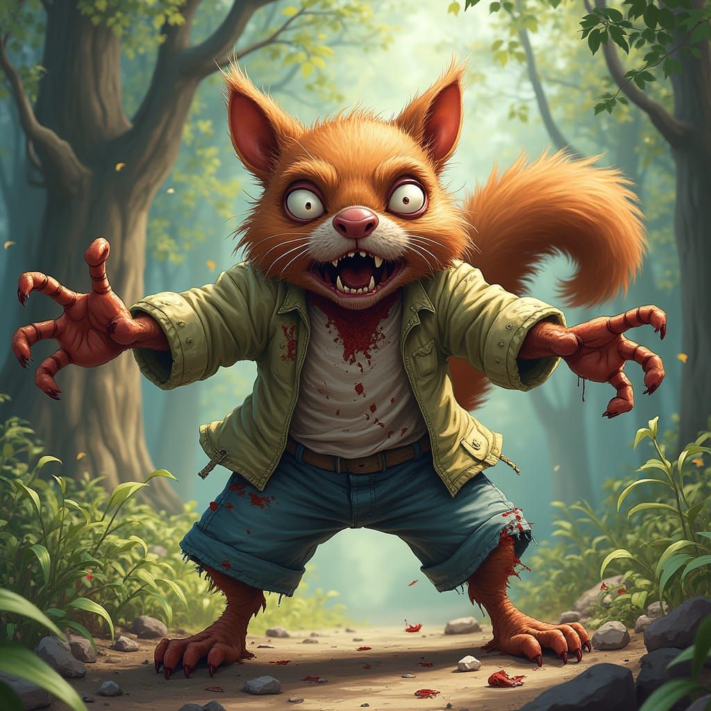 Zombie Squirrel Rampage in California Forest