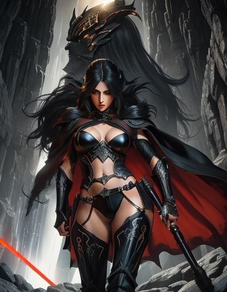 Dark Fantasy Star Wars Warrior with Dragons