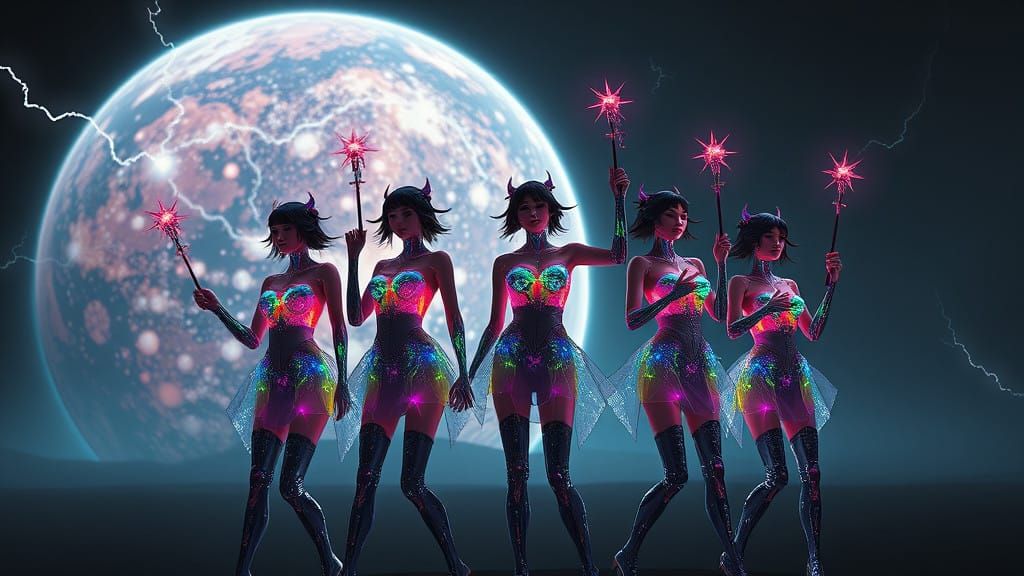 dollequin girl band k pop korean culture dancing girls short skirts sleaveless tops grunge  fancy party style thin  scep...