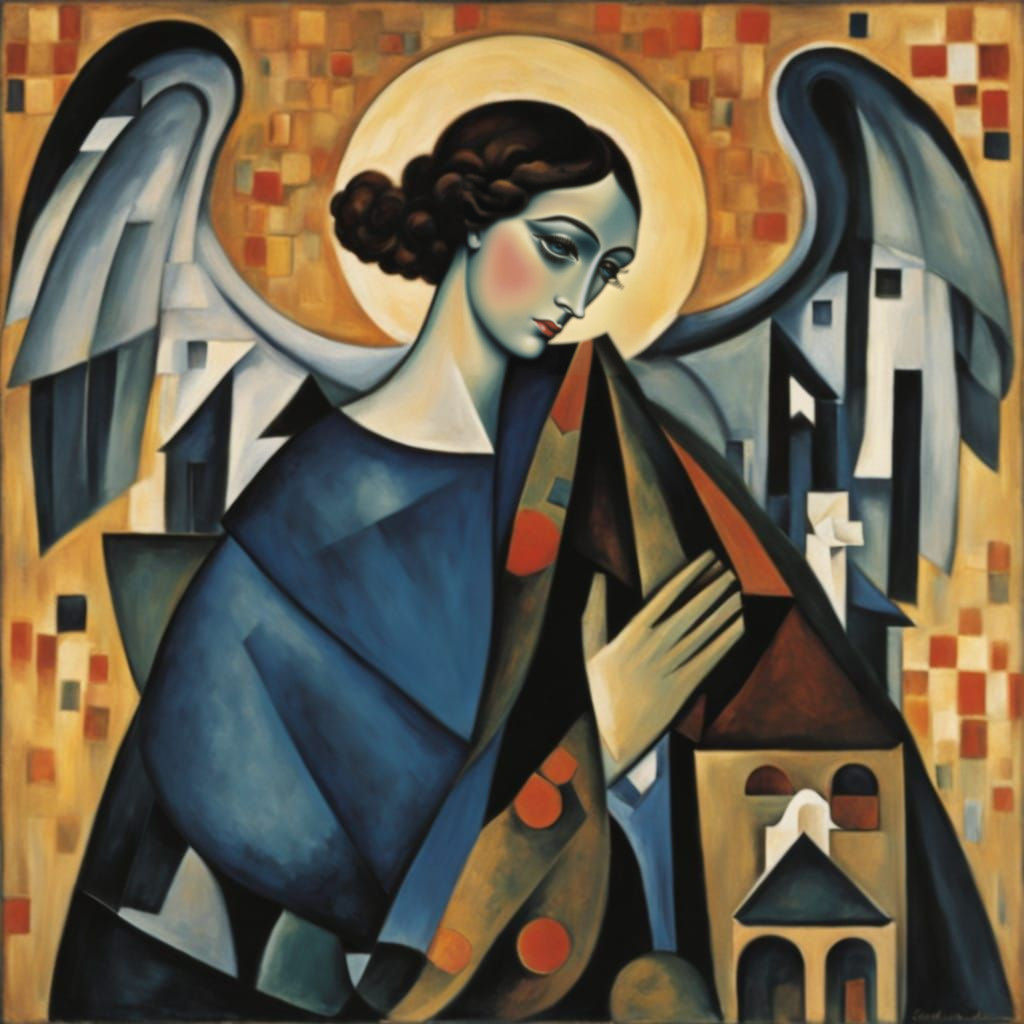 Surrealist Angel in Cubist Style