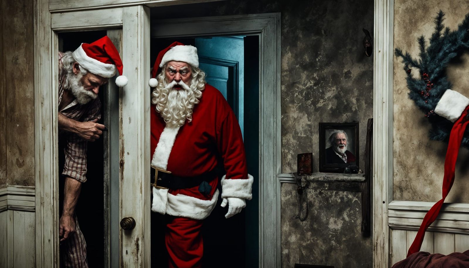 Creepy Dark Santa Delivers Coal