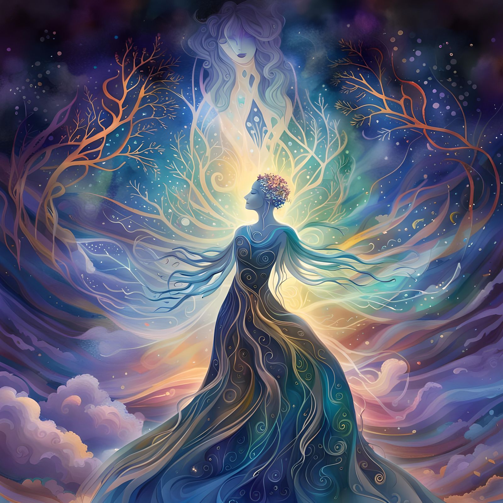 Holographic Earth Mother Astral Illustration