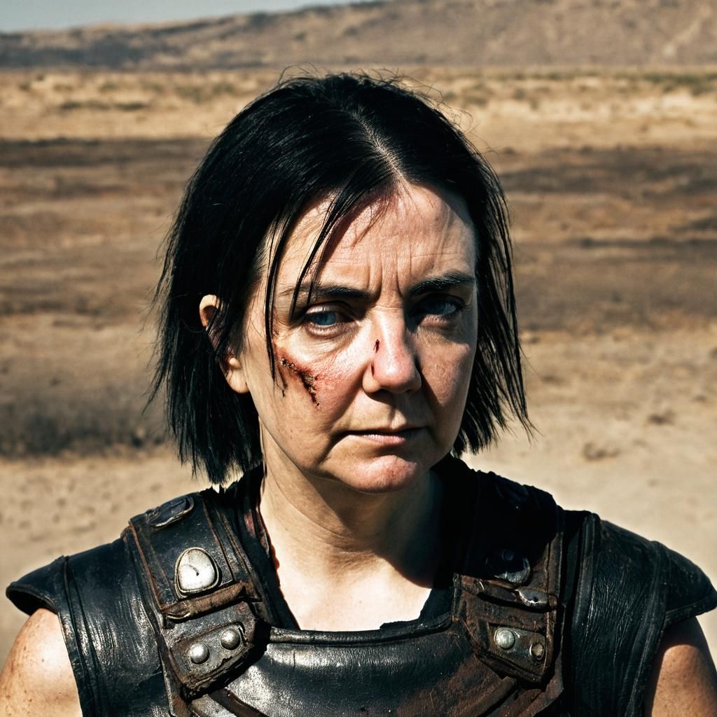 Wasteland Warrior Portrait: Gritty Realism in 8K