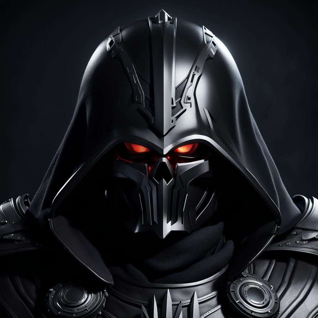 Grim Reaper Portrait in Hyperrealistic 3D Shading