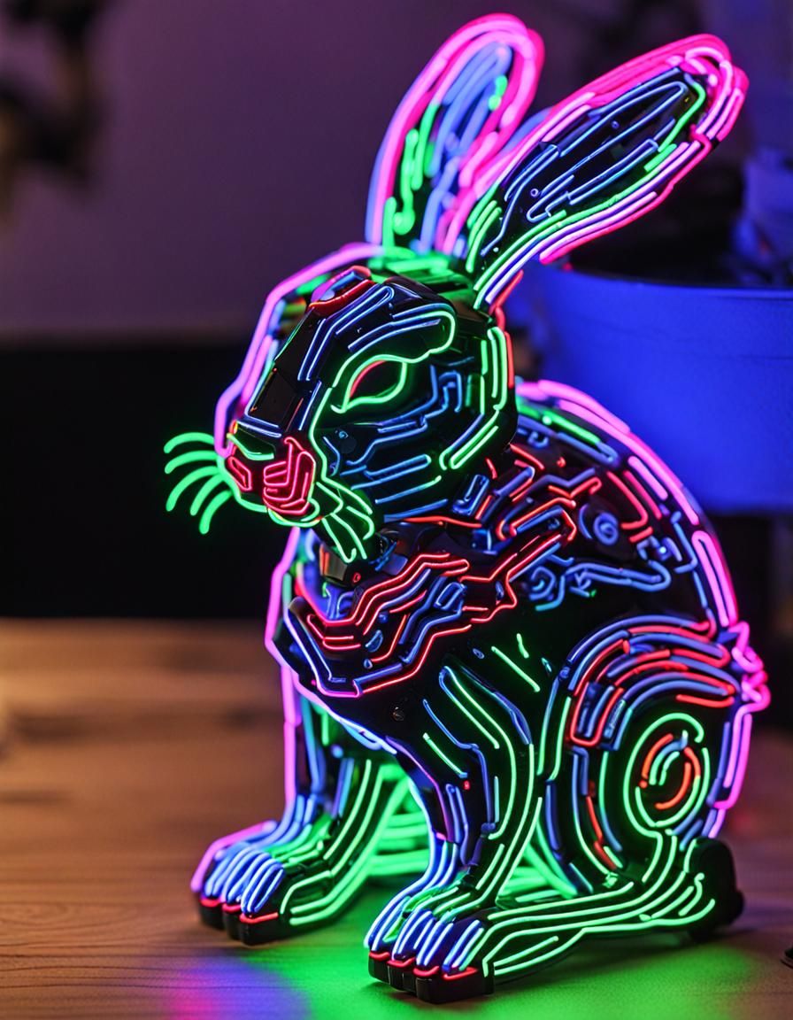 Neon Bunny with LED Armor Details