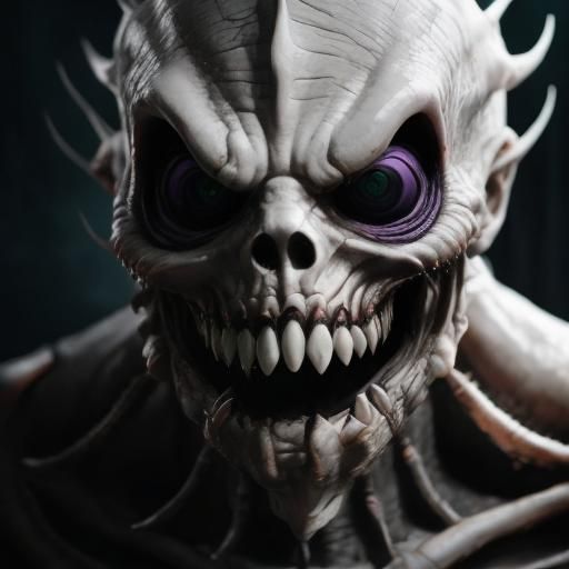 Nightmarish Demon Monster Charging in the Dark