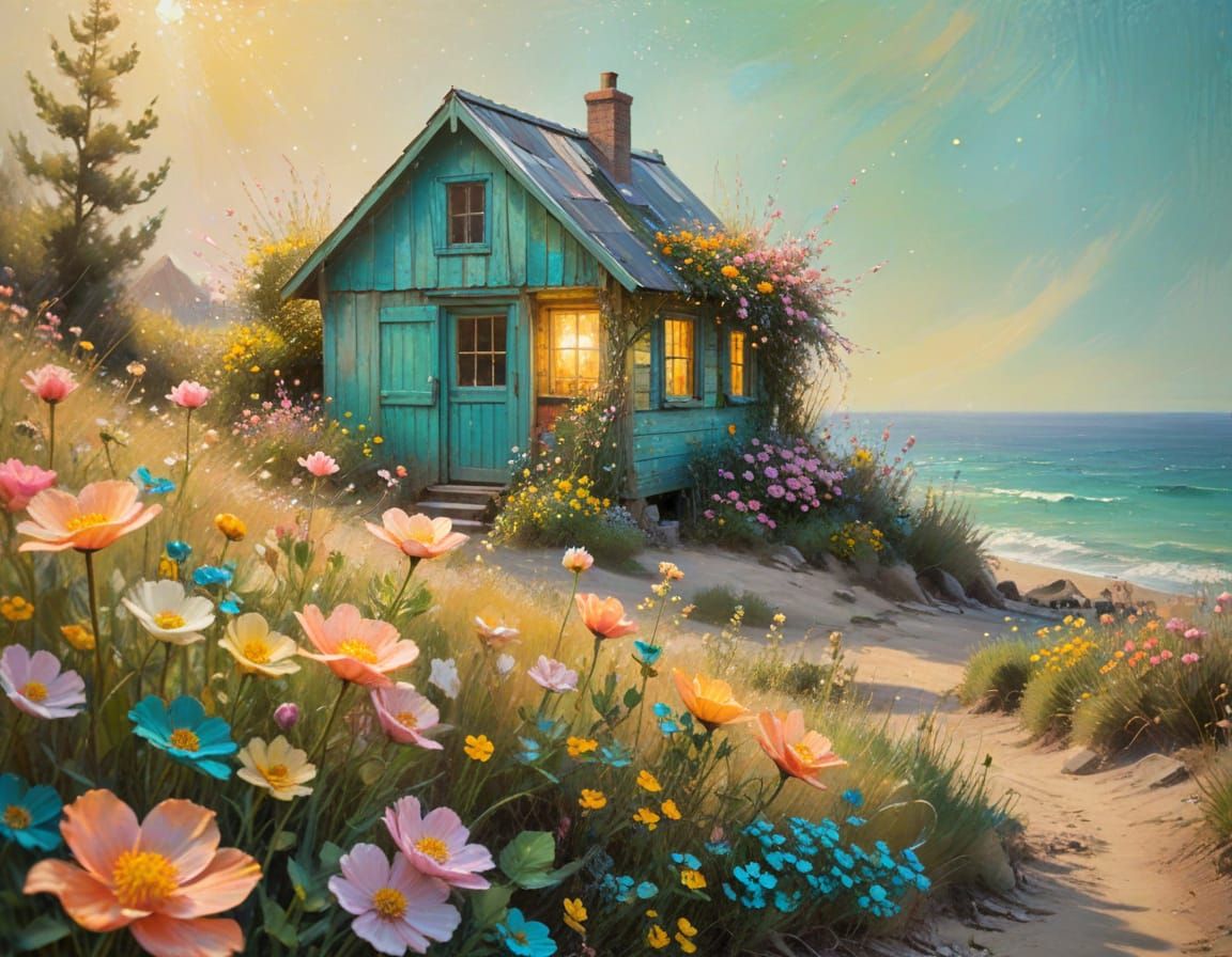 Whimsical beach shack