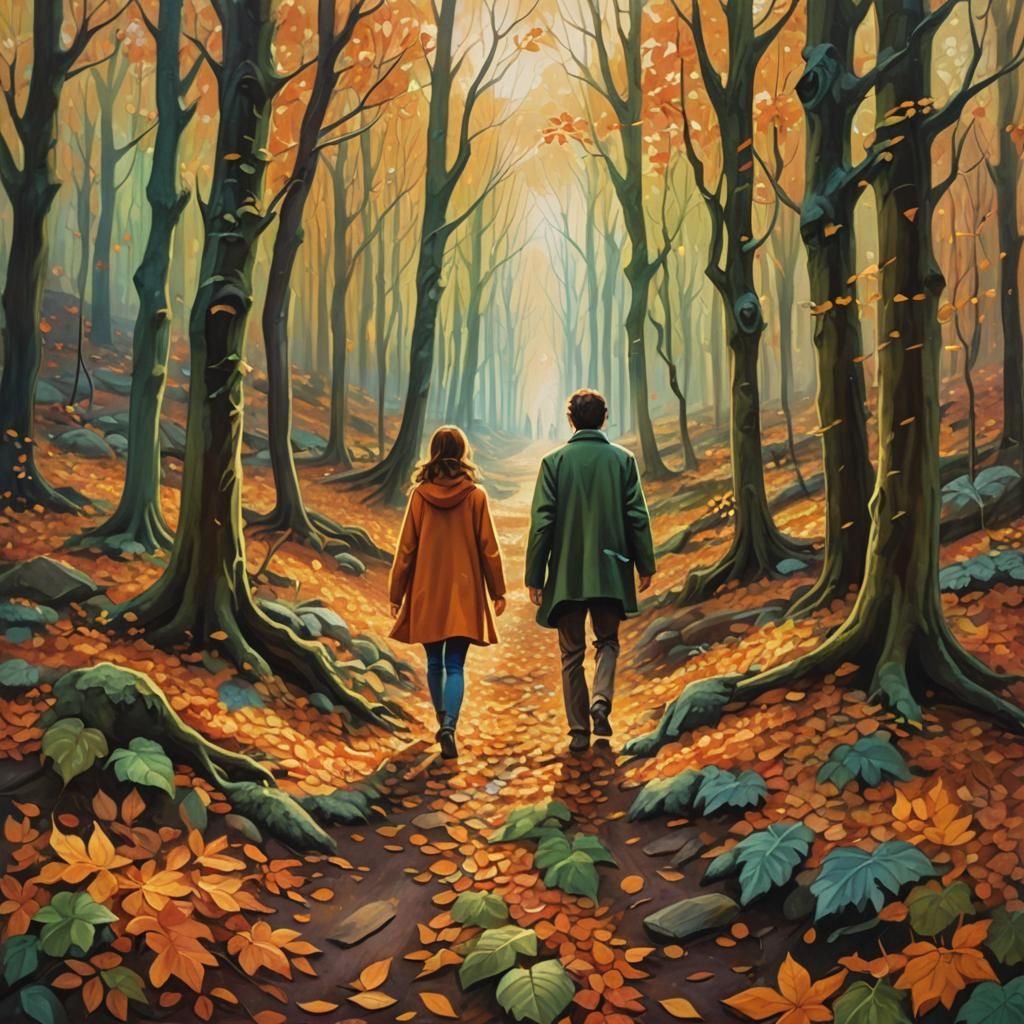 Magical Forest Pathways in Autumnal Light