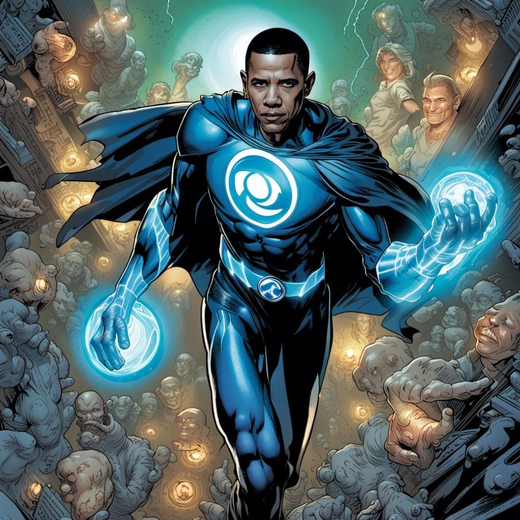 Barack Obama as a Blue Lantern