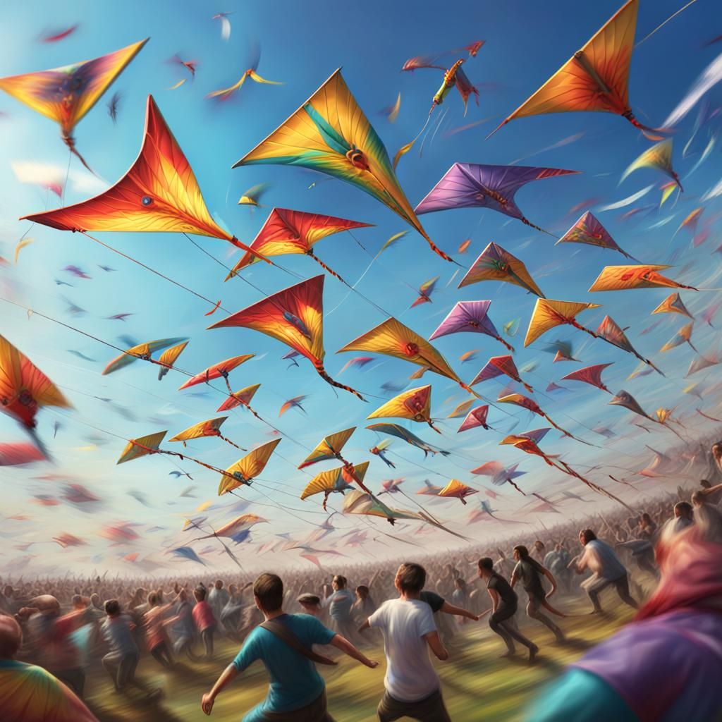 Silk Punk Battle Kites in Hyperrealistic Detail