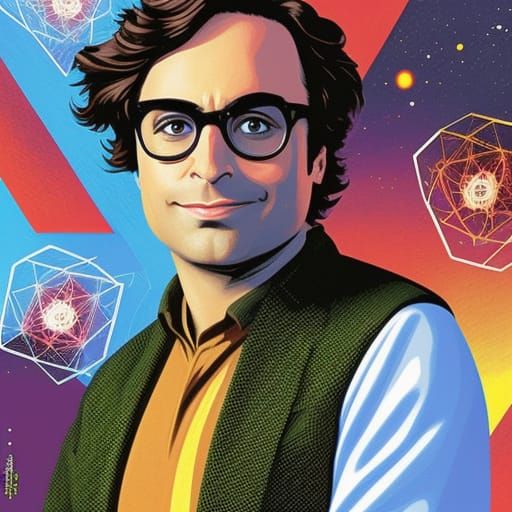 Leonard Hofstadter Pixel Art Portrait