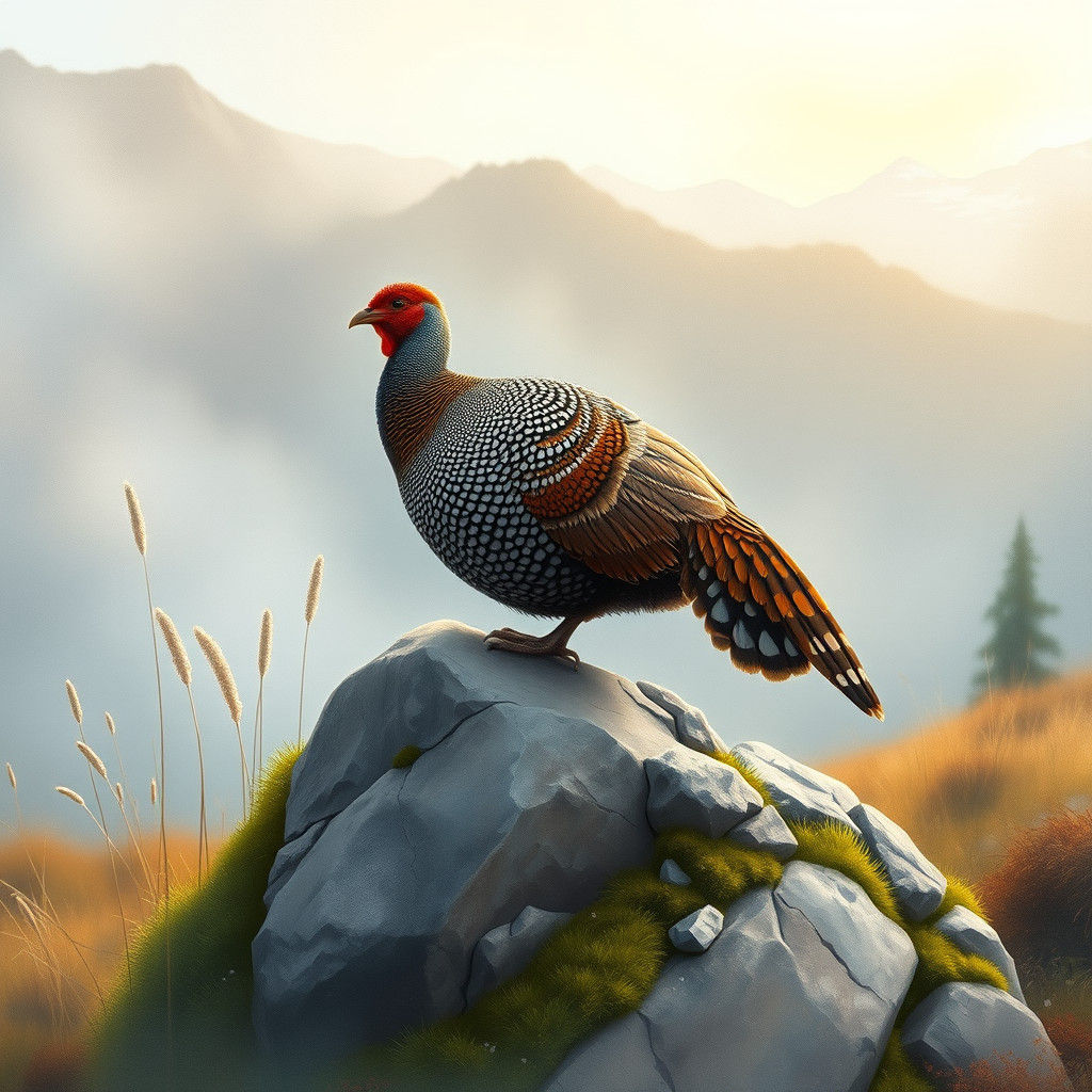 Majestic Grouse in Impressionist Landscape