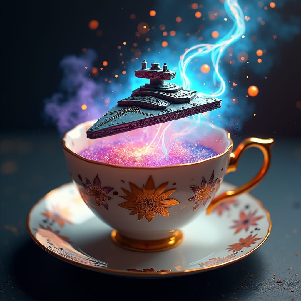 Imperial Star Destroyer Emerges from China Teacup in Cosmic ...