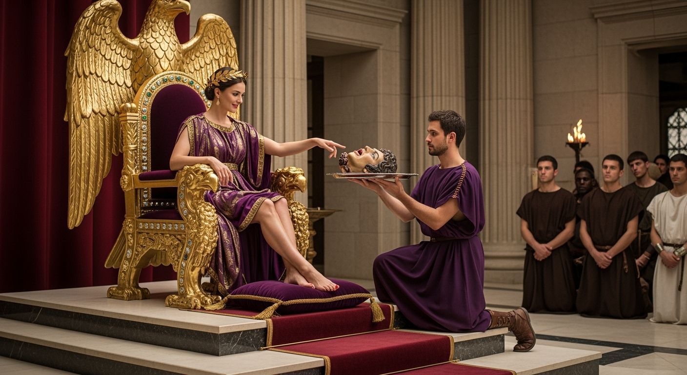 Roman Empress on Eagle Throne with Severed Head