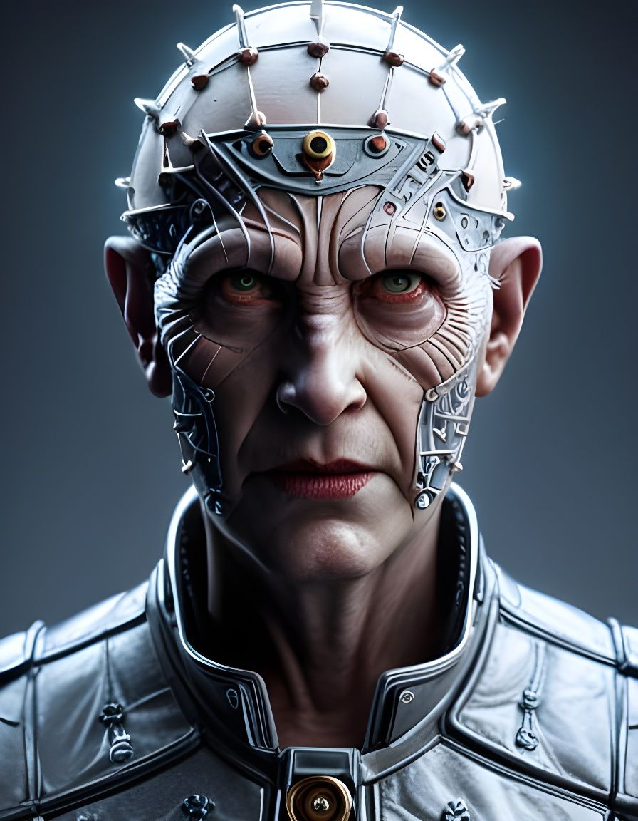 Cenobite Portrait in Surreal Post-Apocalyptic Style