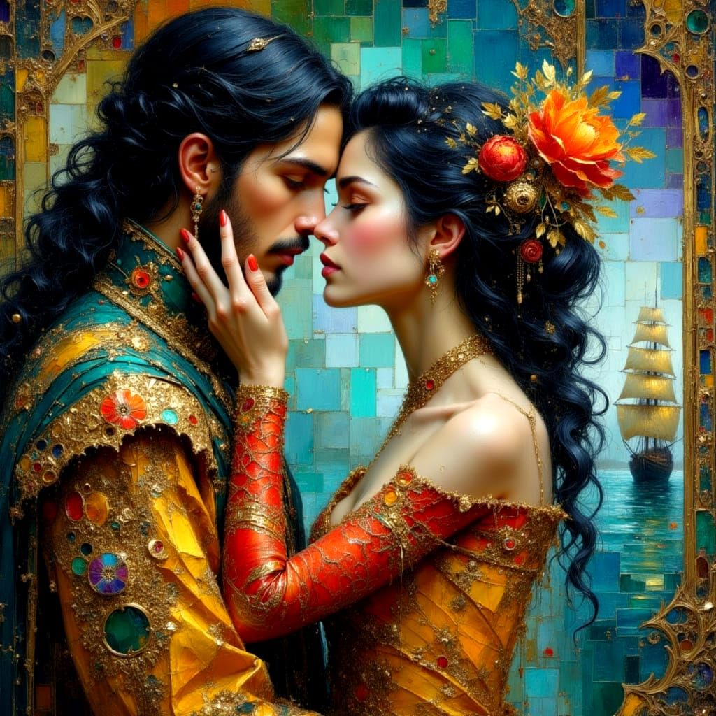 Pirate King and Queen: Impasto Oil Painting