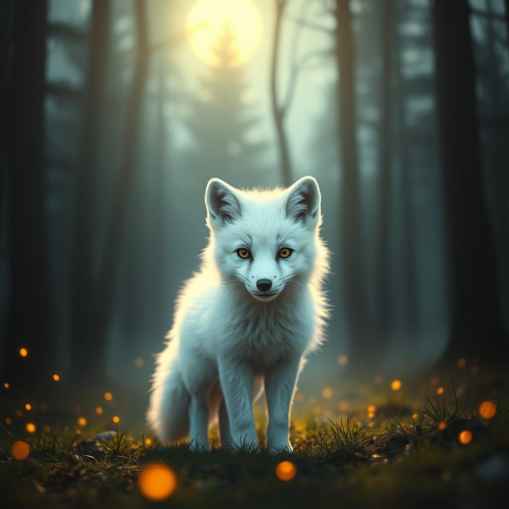 Mystical Moonlit Fox in a Cinematic Forest