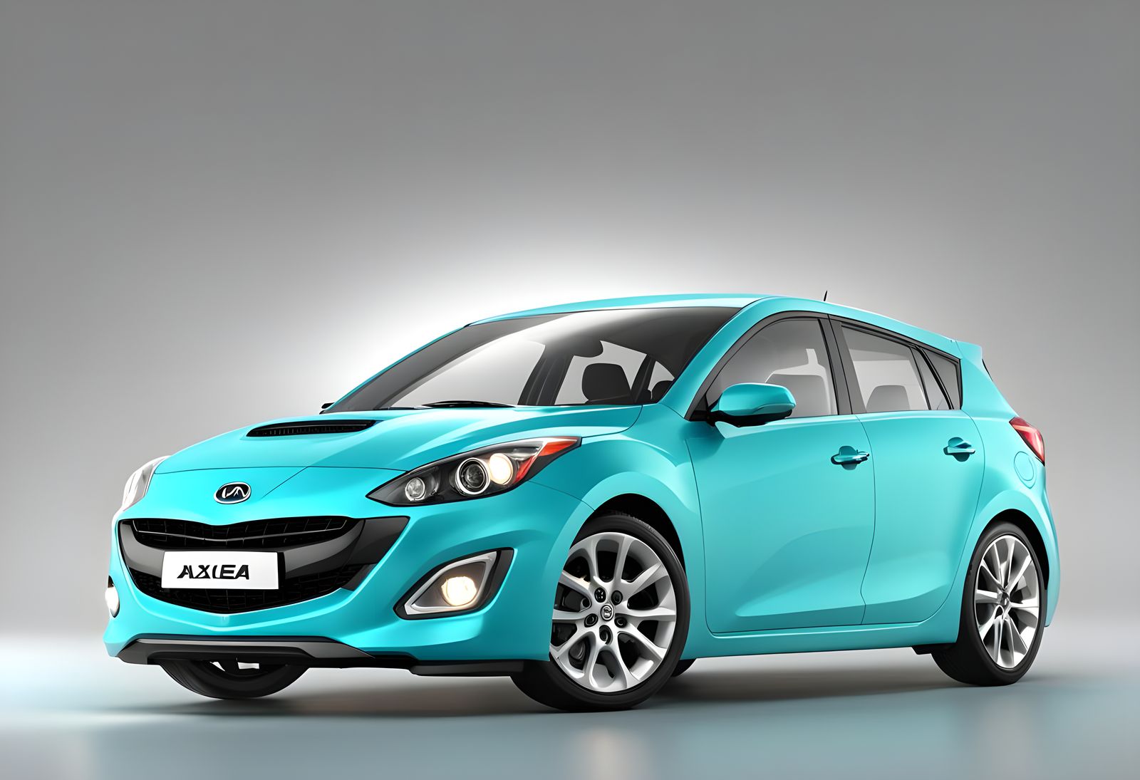Cyan 2011 Kia Axela 3D Render