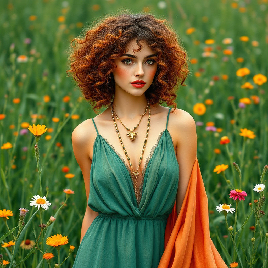 Taurus Zodiac Sign in Art Nouveau Style