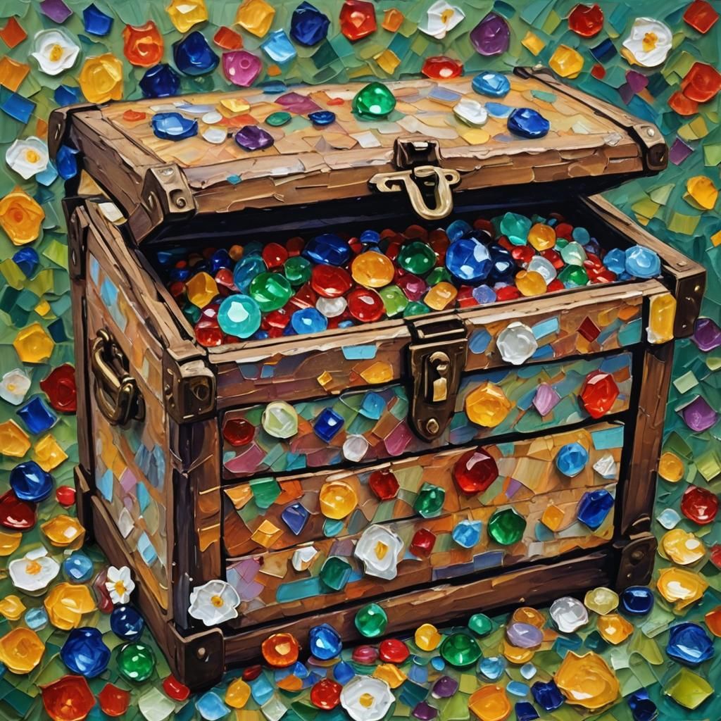 Colorful Jewels: Neo-Impressionist Expressionist Oil Paintin...