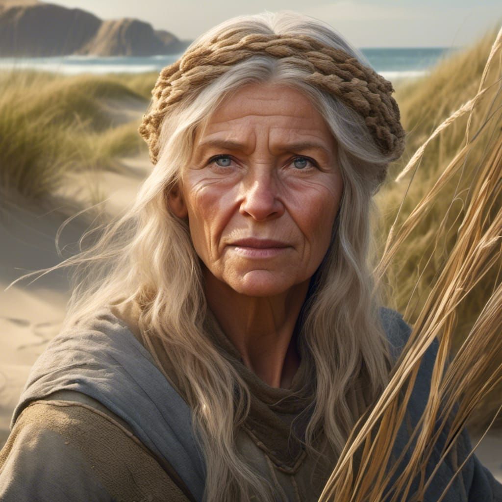 Hyperrealistic Medieval Fisher Wife Portrait