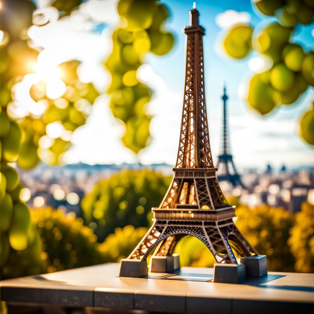 Eiffel Tower View from Paris Rooftop in 3D
