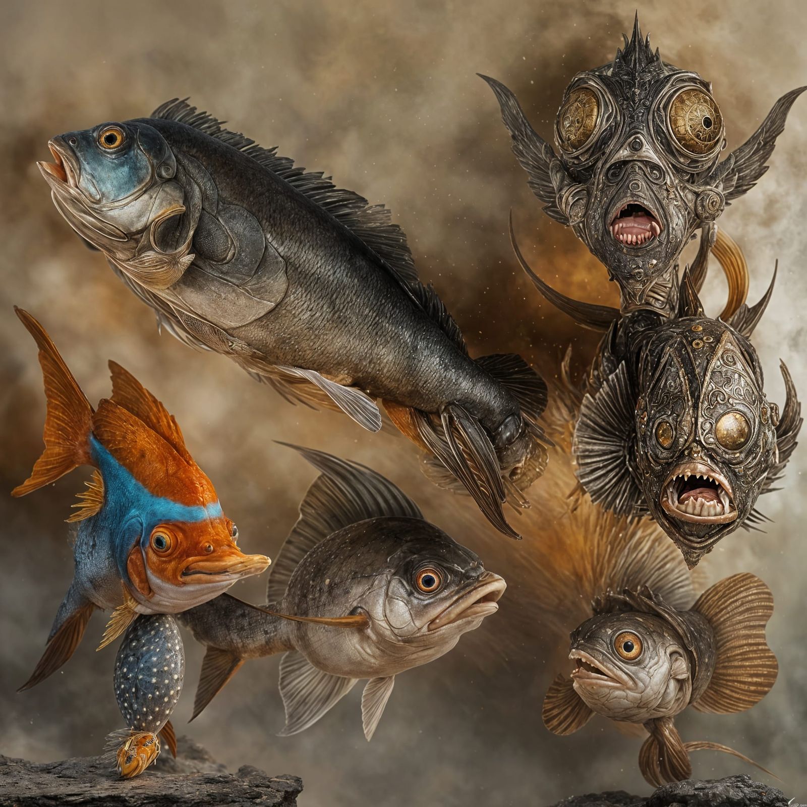 Ornate Japanese-Style Composition in Hyper-Realistic Paintin...