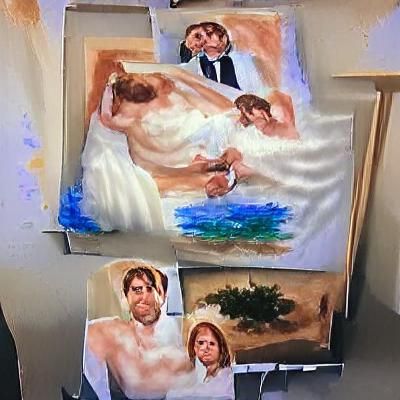 Naive Art Wedding Portrait