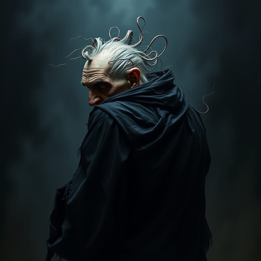 Gothic Old Man with Eyes on Back