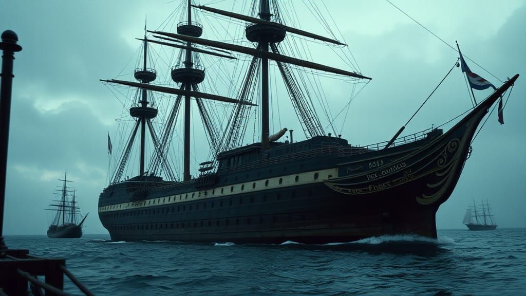 A giant English warship from the 1800s.