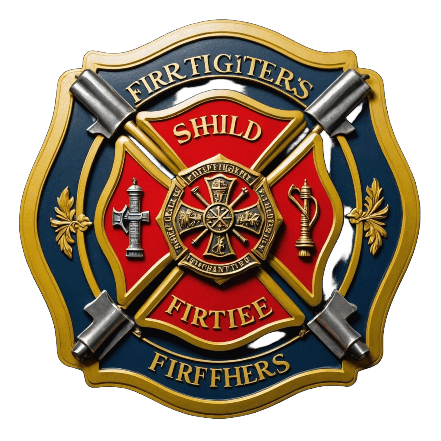 Firefighter Shield with Maltese Cross Emblem
