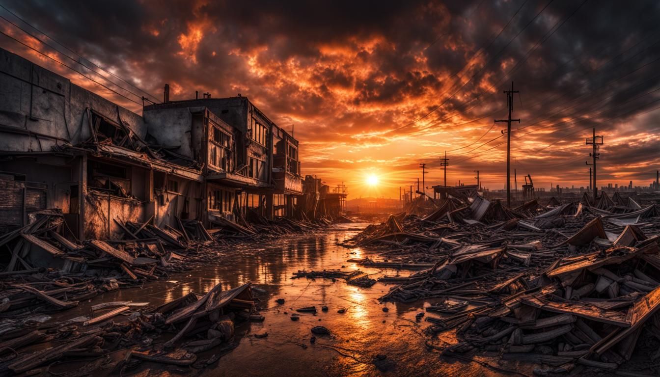 Hyperrealistic Sunset Apocalypse in High Definition