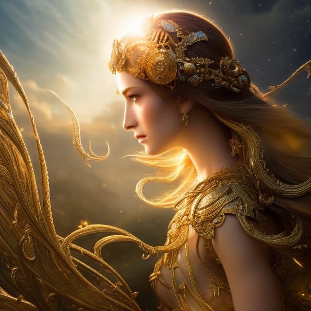 Wheat Maiden in Astral Field: Fantasy Art