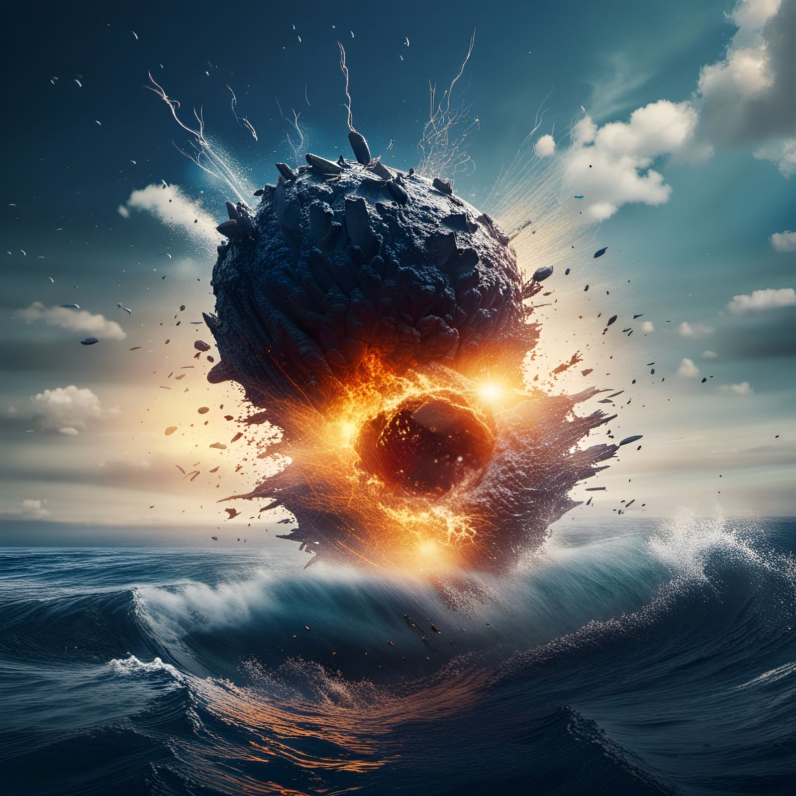 Furious Meteor Plunges into Deep Blue Sea