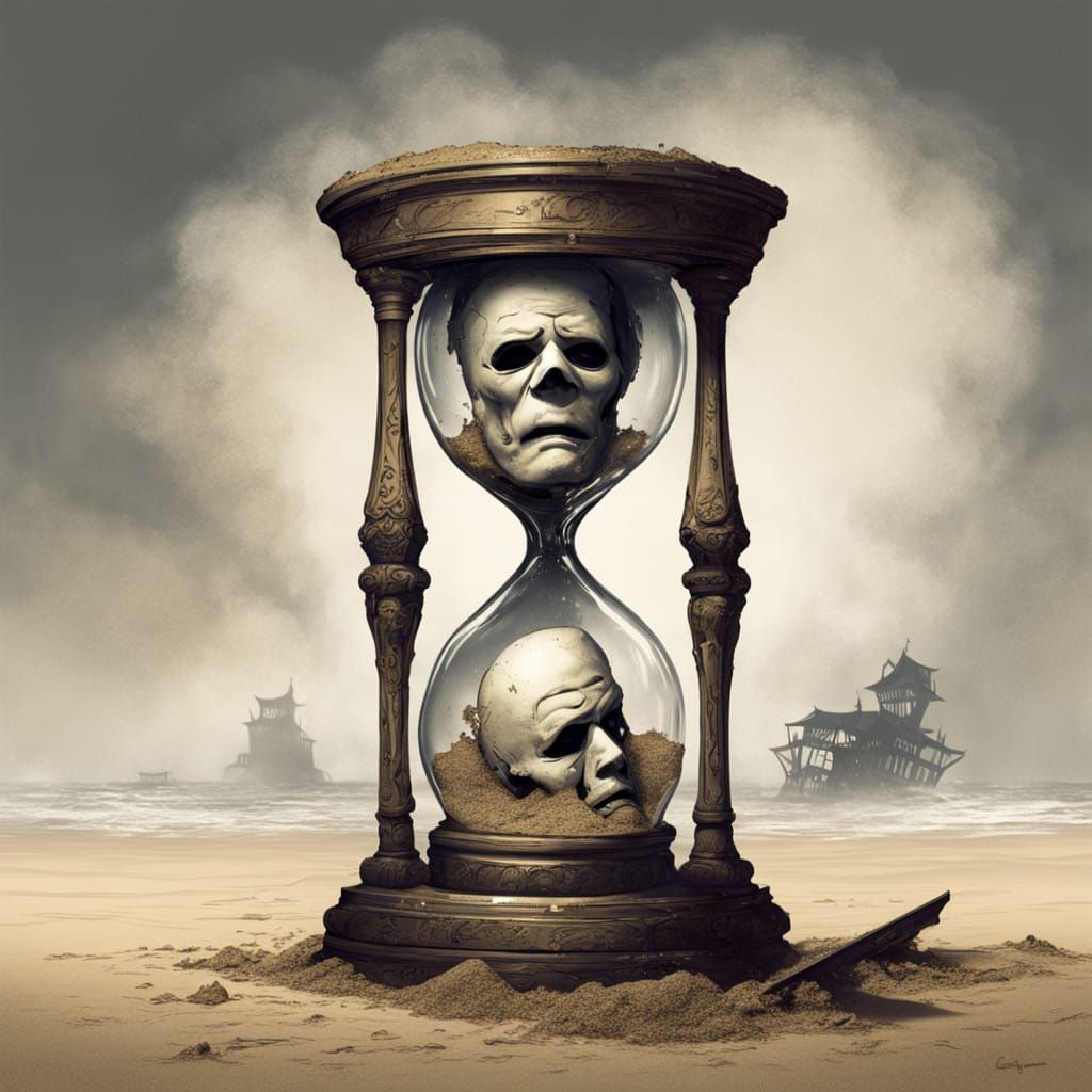 Timeless Comedy and Tragedy Masks in Shattered Hourglass